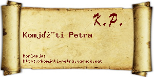 Komjáti Petra névjegykártya