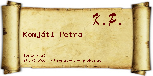 Komjáti Petra névjegykártya